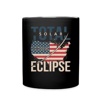 Total Solar Eclipse Usa April 8, 2024 - Full Colour Mug - black - Front
