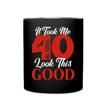 Forty Sassy Birthday - Full Colour Mug - black - Front