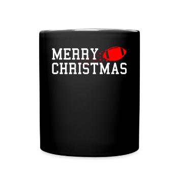 Football Festliche Stimmung Merry Christmas - Tasse einfarbig - Schwarz - Vorne