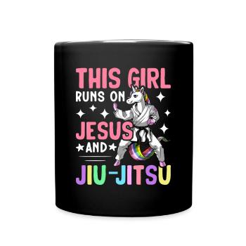 BJJ Girls Martial Arts - Full Colour Mug - black - Front