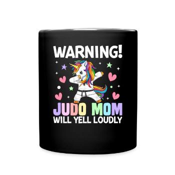Kampfsport Mama - Tasse einfarbig - Schwarz - Vorne