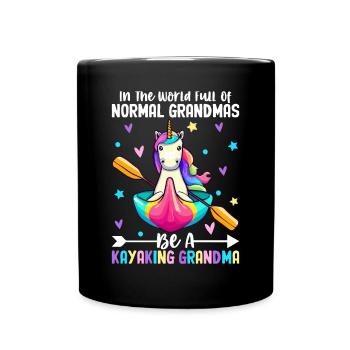 Female kayaker paddling - Full Colour Mug - black - Front