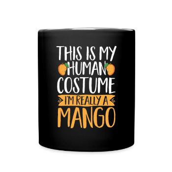 Mango Frucht Mango - Tasse einfarbig - Schwarz - Vorne