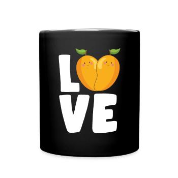 Mango Frucht Mango - Tasse einfarbig - Schwarz - Vorne