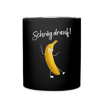 Banane Früchte Ersatzkostüm Kölner Karneval Jeck - Tasse einfarbig - Schwarz - Vorne