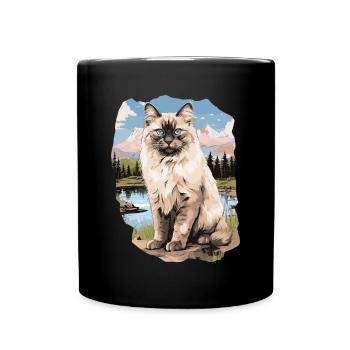 Ragdoll - Tasse einfarbig - Schwarz - Vorne