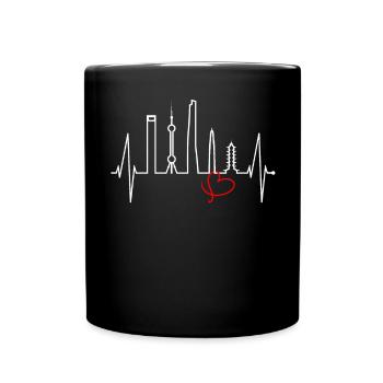 Shanghai Skyline Heartbeat China I Love Shanghai - Full Colour Mug - black - Front