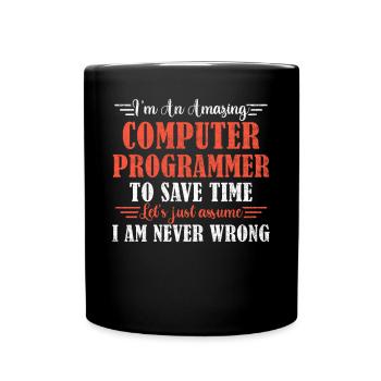Awesome Computer Programmer - Tasse einfarbig - Schwarz - Vorne