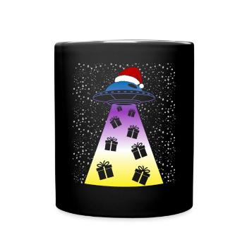 Ovni Noël cadeaux faisceau cadeau - Mug uni - noir - Devant