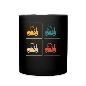 Forklifting Vintage Forklift Driver Forklift Opera - Tasse einfarbig - Schwarz - Vorne