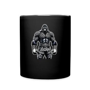 Muay Thai Gorilla Thai Boxen und Kickboxen - Tasse einfarbig - Schwarz - Vorne