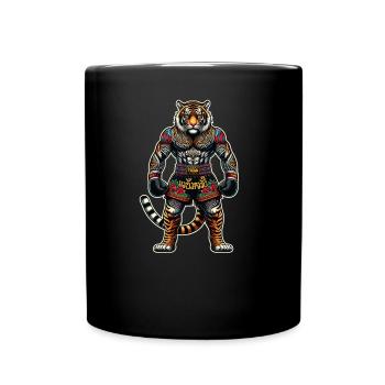 Muay Thai und Thaiboxen Tiger - Tasse einfarbig - Schwarz - Vorne
