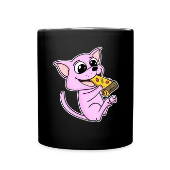 Sphynx Cat Pizza - Full Colour Mug - black - Front