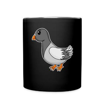 Taube - Tasse einfarbig - Schwarz - Vorne