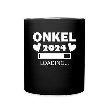 Onkel 2024 - Onkel werden - Onkel Geschenk - Tasse einfarbig - Schwarz - Vorne