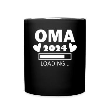 Oma 2024 - Oma werden - Oma Geschenk - Tasse einfarbig - Schwarz - Vorne