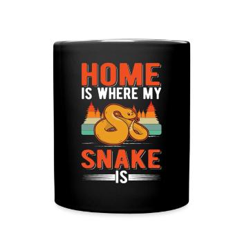 La maison est là où se trouve mon serpent - Mug uni - noir - Devant