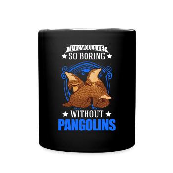 Pangolin Geschenk Schuppentier - Tasse einfarbig - Schwarz - Vorne