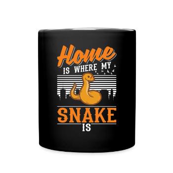 La maison, c’est là où est mon serpent - Mug uni - noir - Devant