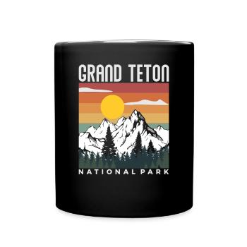 Grand Teton National Park Retro Besuchen Sie Grand - Tasse einfarbig - Schwarz - Vorne