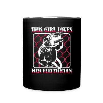 Cette fille aime son électricien ingénieur électricien - Mug uni - noir - Devant