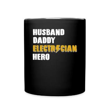 Mari Papa Électricien Héros Ingénieur électricien - Mug uni - noir - Devant