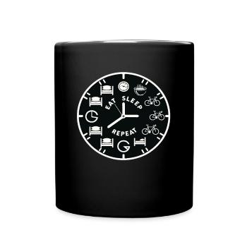 Eat Sleep Rennrad Repeat Fahrrad fahren - Tasse einfarbig - Schwarz - Vorne