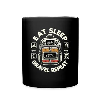 Manger Dormir Gravel Répéter - Mug uni - noir - Devant