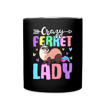 Amoureuse des furets - Mug uni - noir - Devant
