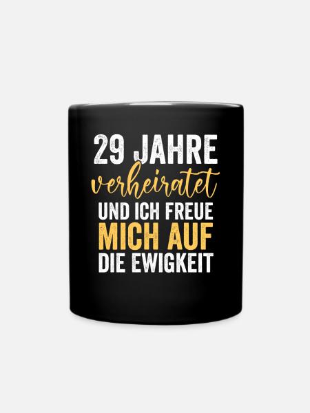 Ehe Samthochzeit 29 Jahre Verheiratet Hochzeitstag - Tasse einfarbig - Schwarz