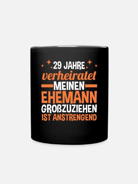 Ehe Samthochzeit 29 Jahre Verheiratet Hochzeitstag - Tasse einfarbig - Schwarz
