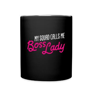 Manager-Geschenk Mein Trupp nennt mich Managerin - Tasse einfarbig - Schwarz - Vorne