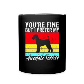 Airedale Terrier Gifts - Tasse einfarbig - Schwarz - Vorne