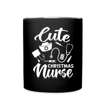 Nursing Students Nursing School Cute Christmas Only - Full Colour Mug - black - Front
