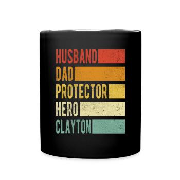Clayton Name Papa Geschenk - Tasse einfarbig - Schwarz - Vorne