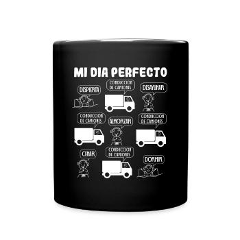 Mein perfekter Tag als LKW-Fahrer - Tasse einfarbig - Schwarz - Vorne