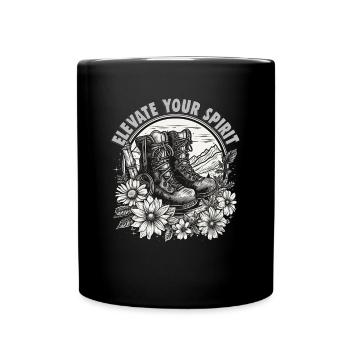 Wanderer Design für Bergsteiger und Kletterer - Tasse einfarbig - Schwarz - Vorne