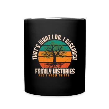 Genealogy Genetics Genealogist Ancestors - Full Colour Mug - black - Front