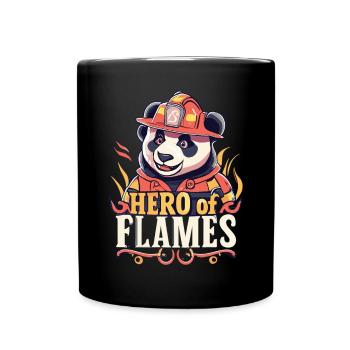 Honor the Heroes: Giant Panda as a Firefighter - Full Colour Mug - black - Front