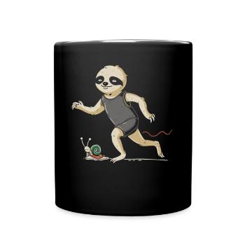Courir comme un paresseux : design sportif humoristique - Mug uni - noir - Devant