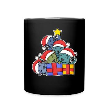 Cat Tree Christmas Christmas Tree - Full Colour Mug - black - Front