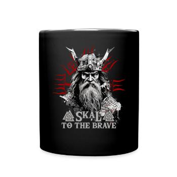Skal to the brave Wikinger Kultur - Tasse einfarbig - Schwarz - Vorne