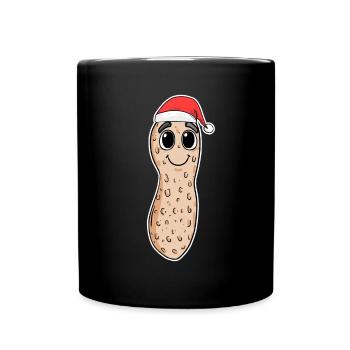 Erdnuss Weihnachten - Tasse einfarbig - Schwarz - Vorne