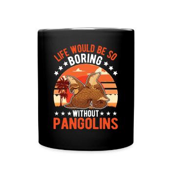Pangolin Geschenk Schuppentier - Tasse einfarbig - Schwarz - Vorne