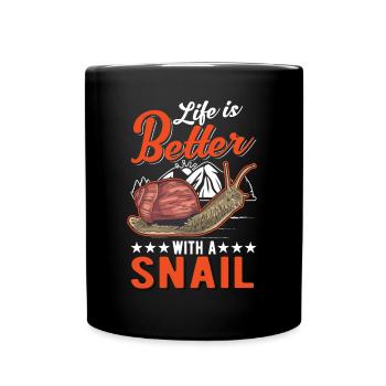 Life is better with a snail - Full Colour Mug - black - Front