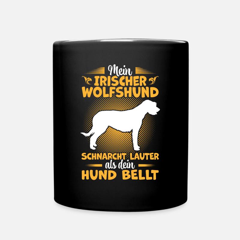 Irischer Wolfshund schnarcht lauter Windhund - Tasse einfarbig - Schwarz