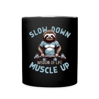 Paresseux Workout Dire Fitness avec un sourire - Mug uni - noir - Devant