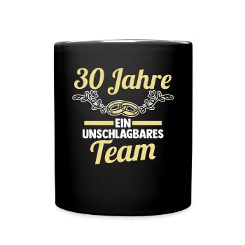 Ehe Perlenhochzeit 30 Jahre Verheiratet Hochzeitst - Tasse einfarbig - Schwarz - Vorne