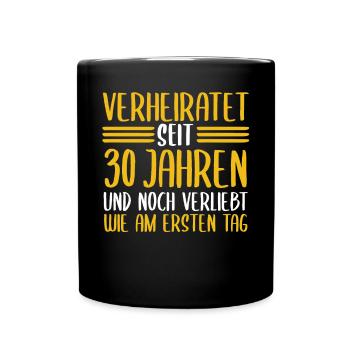 Ehe Perlenhochzeit 30 Jahre Verheiratet Hochzeitst - Tasse einfarbig - Schwarz - Vorne