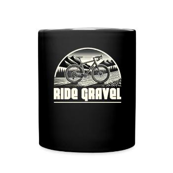 Ride Gravel - Tasse einfarbig - Schwarz - Vorne